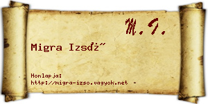 Migra Izsó névjegykártya
